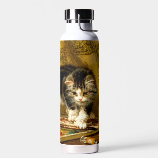 毛筆絵を描付きの子猫 ウォーターボトル (左面)