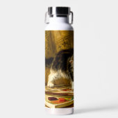 毛筆絵を描付きの子猫 ウォーターボトル (正面)