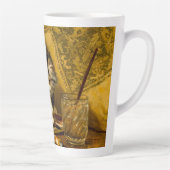 毛筆絵を描付きの子猫 カフェラテマグ (右)