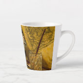 毛筆絵を描付きの子猫 カフェラテマグ (右)