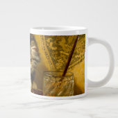 毛筆絵を描付きの子猫 ジャンボコーヒーマグカップ (右)