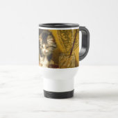 毛筆絵を描付きの子猫 トラベルマグ (正面右)