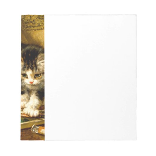 毛筆絵を描付きの子猫 ノートパッド (正面)