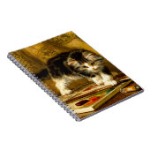 毛筆絵を描付きの子猫 ノートブック (右側)