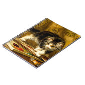 毛筆絵を描付きの子猫 ノートブック (左側)