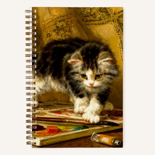 毛筆絵を描付きの子猫 ノートブック (正面)