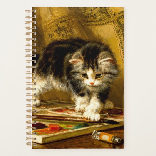 毛筆絵を描付きの子猫 プランナー手帳 (正面)