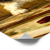 毛筆絵を描付きの子猫 ポスター (角)