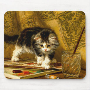 毛筆絵を描付きの子猫 マウスパッド