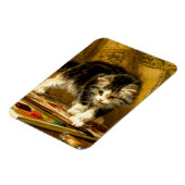 毛筆絵を描付きの子猫 マグネット (左側)