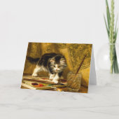 毛筆絵を描付きの子猫 招待状 (裏面)