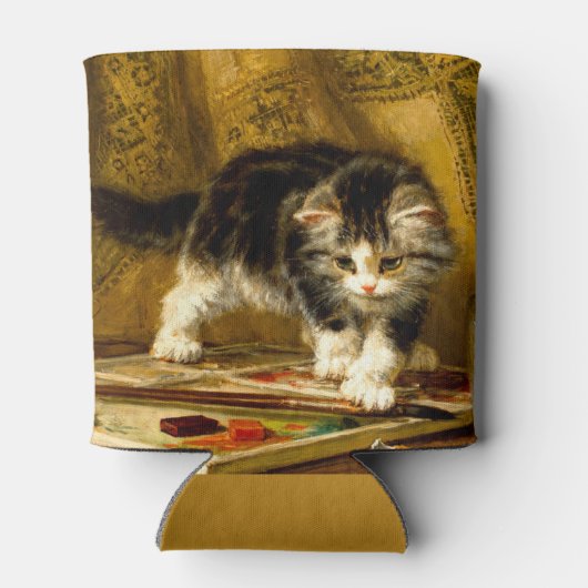 毛筆絵を描付きの子猫 缶クーラー (裏面)