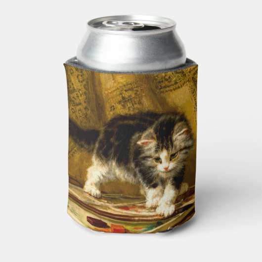 毛筆絵を描付きの子猫 缶クーラー (缶裏面)