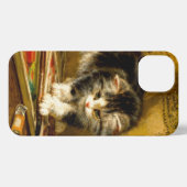 毛筆絵を描付きの子猫 iPhoneケース (裏面横)