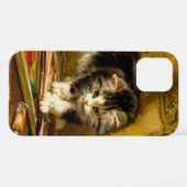 毛筆絵を描付きの子猫 iPhoneケース (裏面横)