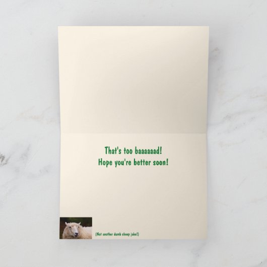 毛糸おもしろいの羊が元気になる カード (内部)