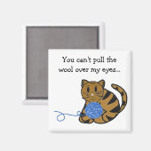 毛糸とことわざ付き猫 マグネット (正面/裏面)