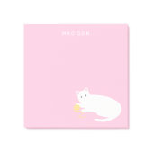 毛糸のパステルピンクのいたずら猫 ポストイット