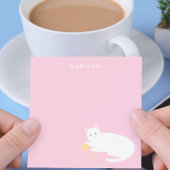 毛糸のパステルピンクのいたずら猫 ポストイット