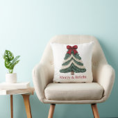 毛糸のフェイク刺繍クリスマスツリーメリー ブライト クッション (椅子)