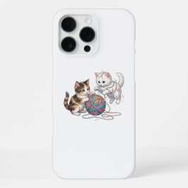 毛糸のボールで遊ぶかわいい子猫のiPhoneケース iPhone 16 Pro Maxケース