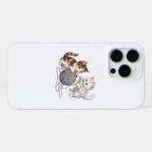 毛糸のボールで遊ぶかわいい子猫のiPhoneケース iPhoneケース (裏面横)