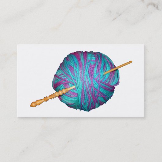 毛糸のボールとクロチェットのフック,クロシェターのために 名刺 (正面)