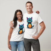毛糸の玉を持つ愛らしい青い猫 Tシャツ (ユニセックス)