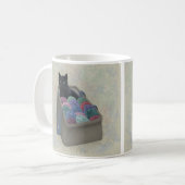 毛糸の袋の中の黒猫 コーヒーマグカップ (正面左)