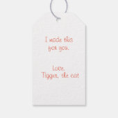 毛糸付きフワフワ猫とスカーフギフトラベル ギフトタグ (裏面)