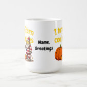 毛糸愛好家グノームとパンプキンの編み物 コーヒーマグカップ (中央)