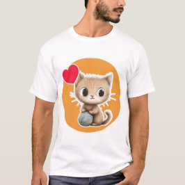 毛糸玉の可愛い子猫 Tシャツ