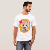 毛糸玉の可愛い子猫 Tシャツ (正面フル)