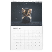 毛糸遊のボールで子猫 カレンダー (1月 2027)