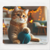 毛糸遊の可愛い猫 マウスパッド (正面)