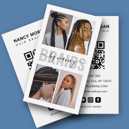 毛編み書道台本フォトコラージュ 名刺