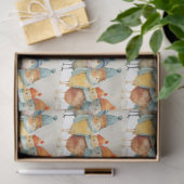 毛織お洒落の帽子とスカーフの漫画の鶏 薄葉紙 (ギフト)