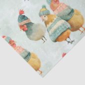 毛織お洒落の帽子とスカーフの漫画の鶏 薄葉紙 (詳細)