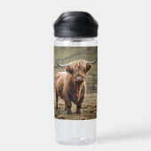 **「毛織の茶色い高地の牛の毛皮の陛下** ウォーターボトル (背面)