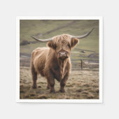 **「毛織の茶色い高地の牛の毛皮の陛下** スタンダードカクテルナプキン (正面)