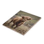 **「毛織の茶色い高地の牛の毛皮の陛下** タイル (側面)