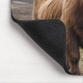 **「毛織の茶色い高地の牛の毛皮の陛下** マウスパッド (コーナー)