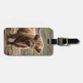 **「毛織の茶色い高地の牛の毛皮の陛下** ラゲッジタグ (正面横)