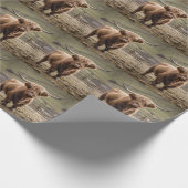 **「毛織の茶色い高地の牛の毛皮の陛下** ラッピングペーパー (角)