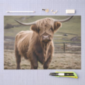 **「毛織の茶色い高地の牛の毛皮の陛下** 薄葉紙 (クラフト)