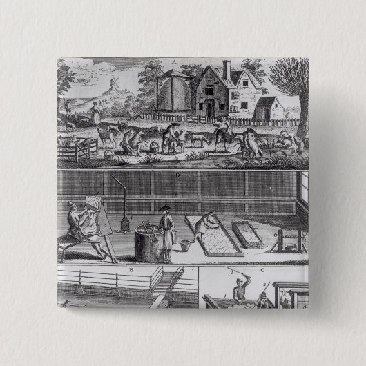 毛織の製造の最初のプレート 缶バッジ (正面)