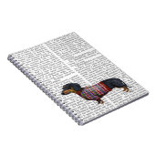 毛織りのセーターを着たダックスシュント ノートブック (右側)