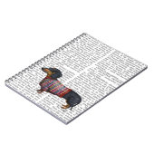 毛織りのセーターを着たダックスシュント ノートブック (左側)