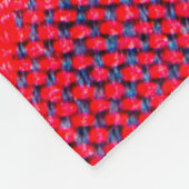 毛織物の赤と青市松模様にの織物 フリースブランケット (角)