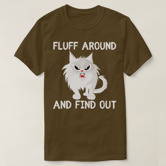 毛羽のまわりにと猫を探おもしろいす Tシャツ (デザイン正面)